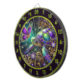 Magische Turtle Butterfly Rustikale Zimmerkunst Dartscheibe (Vorderseite rechts)