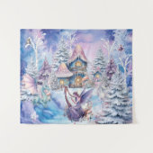 Magische und Whimsikale Weihnachtszucht Wandteppich (Vorderseite (Horizontal))