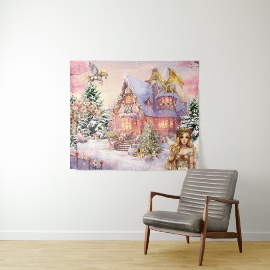 Magische und Whimsikale Weihnachtszucht Wandteppich (Beispiel (Horizontal))