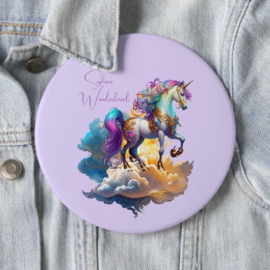 Magische Unicorn Fantasiewolken romantisieren Gebu Button (Beispiel)
