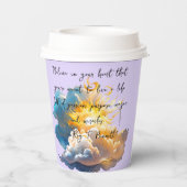 Magische Unicorn Fantasiewolken romantisieren Gebu Pappbecher (Rückseite)