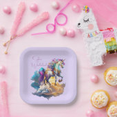 Magische Unicorn Fantasiewolken romantisieren Gebu Pappteller (Party)