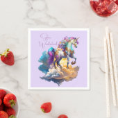 Magische Unicorn Fantasiewolken romantisieren Gebu Serviette (Beispiel)
