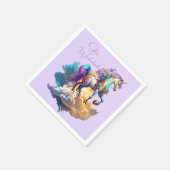 Magische Unicorn Fantasiewolken romantisieren Gebu Serviette (Ecke)