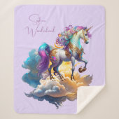 Magische Unicorn Fantasiewolken romantisieren Gebu Sherpadecke (Vorderseite)