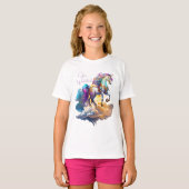 Magische Unicorn Fantasiewolken romantisieren Gebu T-Shirt (Vorne ganz)