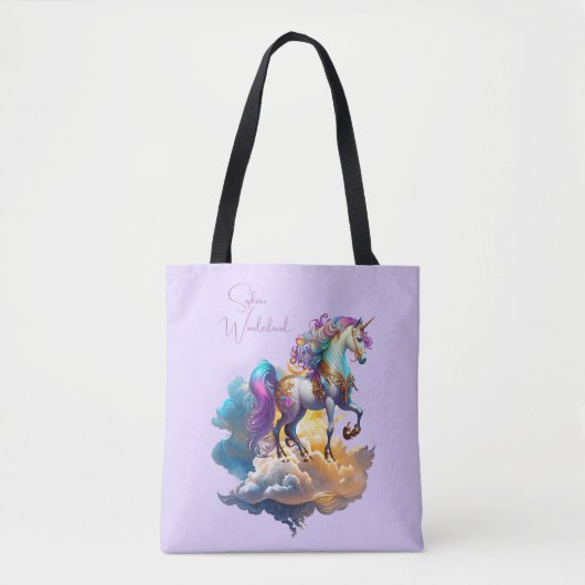 Magische Unicorn Fantasiewolken romantisieren Gebu Tasche (Vorderseite)