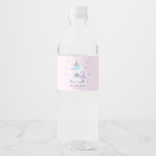 Magische Unicorn Kinderdusche Rosa Wasserflaschenetikett