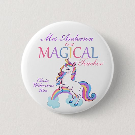 Magische Unicorn-Lehrerbewertung Button (Vorderseite)