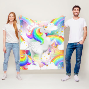 Magische Unicorn-Prinzessin Starburst Rainbow Fleecedecke