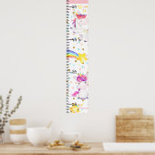 Magische Unicorn-Rainbow-Girl-Wachstumstabelle Poster (Küche)