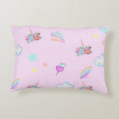 Magische Unicorn Regenbogengradientengeburtstag Dekokissen (Rückseite)