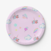 Magische Unicorn Regenbogengradientengeburtstag Pappteller (Vorderseite)