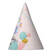 Magische Unicorn Regenbogengradientengeburtstag Partyhütchen (Rechts)