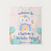 Magische Unicorn Regenbogengradientengeburtstag Wandteppich (Vorderseite)