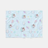 Magische Unicorn-Regenbogenmuster Fleecedecke (Vorderseite (Horizontal))