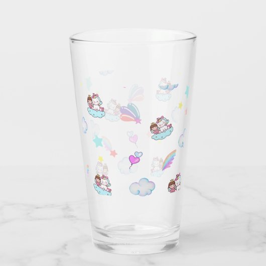 Magische Unicorn-Regenbogenmuster Glas (Rückseite)