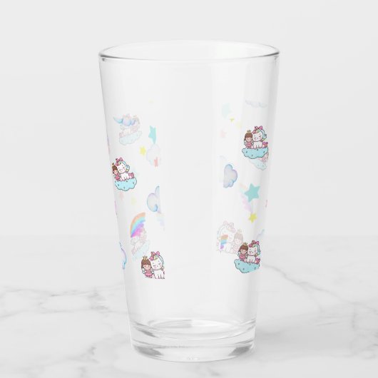 Magische Unicorn-Regenbogenmuster Glas (Rechts)