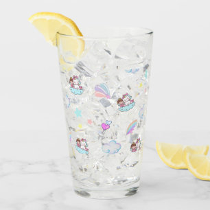 Magische Unicorn-Regenbogenmuster Glas