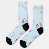 Magische Unicorn-Regenbogenmuster Socken (Linkes Detail)