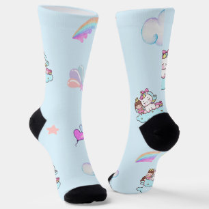 Magische Unicorn-Regenbogenmuster Socken