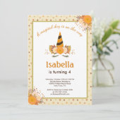 Magische Unicorn Star Herbst Halloween Party Einladung (Stehend Vorderseite)