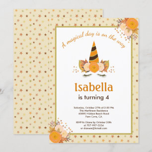 Magische Unicorn Star Herbst Halloween Party Einladung