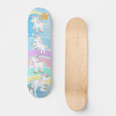 Magische Unicorns - Blau Skateboard (Vorderseite)