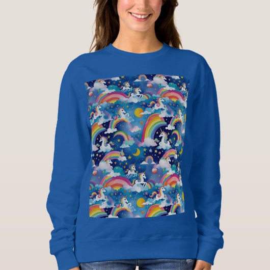 Magische Uniköre und Regenbogen Sweatshirt (Vorderseite)
