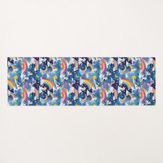 Magische Uniköre und Regenbogen Yogamatte (Rückseite (Horizontal))