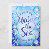 Magische unter dem Meer blauer Faden Süße 16 Gebur Einladung (Rückseite)