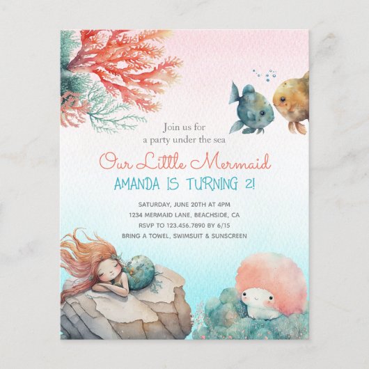 Magische Unterwasser-Geburtstagsparty (Vorderseite)