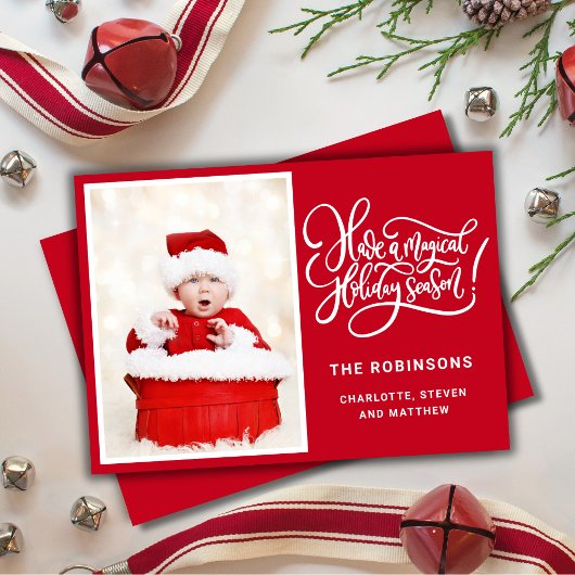 Magische Urlaubssaison Fotokarte Feiertagskarte