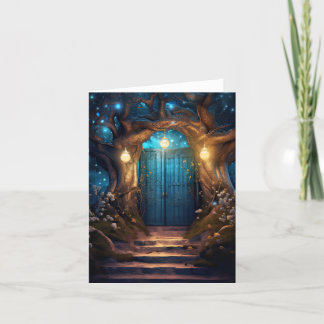Magische verzauberte Forest Fantasy Antique Door Karte