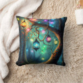 Magische verzauberte Forest Fantasy Fairy Lights T Kissen (Decke)
