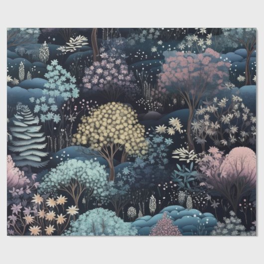 Magische verzauberte Winterwälder Weihnachten Geschenkpapier (Flach)