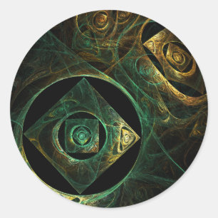 Magische Vibrationen Abstrakt Art Round Sticker