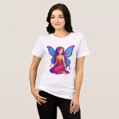 Magische violette Feen-Zauber-Schmetterlingsflügel Tri-Blend Shirt (Vorderseite voll)