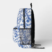 Magische Vögel Blauer Toile Bedruckter Rucksack (Rechts)