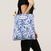 Magische Vögel Blauer Toile Tasche (Von Nahem)