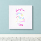 Magische Vögel schlafen Einhorn & Shooting Star Leinwanddruck (Insitu (Holzboden))