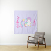 Magische Vögel schlafen Einhorn & Shooting Star Wandteppich (Beispiel)