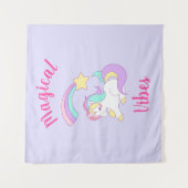 Magische Vögel schlafen Einhorn & Shooting Star Wandteppich (Vorderseite)