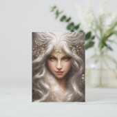 Magische Vollwand Weiße Roaring Lion Long Wavy Postkarte (Stehend Vorderseite)