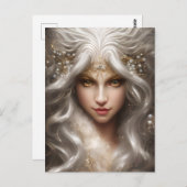 Magische Vollwand Weiße Roaring Lion Long Wavy Postkarte (Vorne/Hinten)