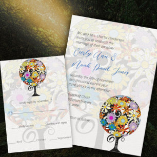 Magische Wald-Liebeskreis-Hochzeitseinladungen RSVP Karte