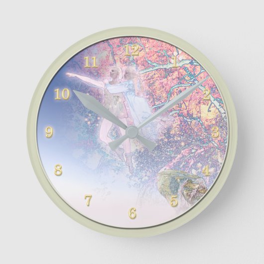 MAGISCHE WÄLDER wollen nach einem Stern Runde Wanduhr (Vorderseite)