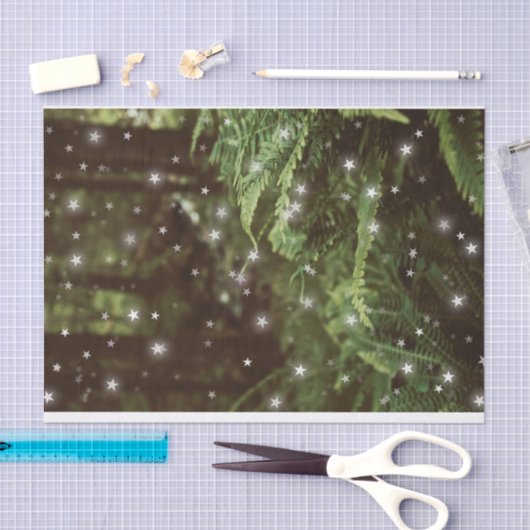 Magische Waldgrün Farne Sternenhimmel Seidenpapier (Handwerk)