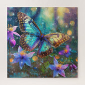 Magische Waldschmetterlinge und Blume Puzzle (Vertikal)