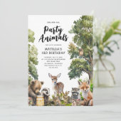 Magische Waldtiere Geburtstagsparty Einladung (Stehend Vorderseite)